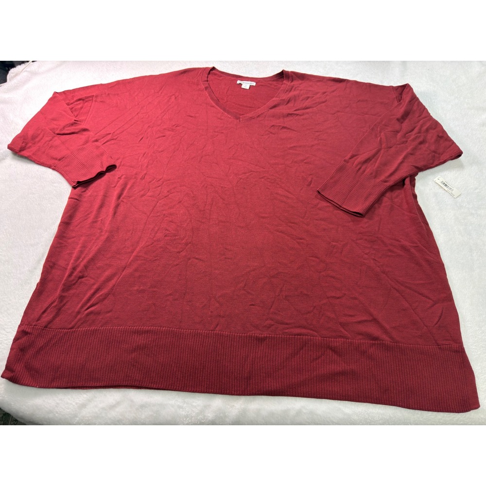 Amazon Essentials Womens Plus Size 5X‎ V-Neck Sweater Lightweight Red